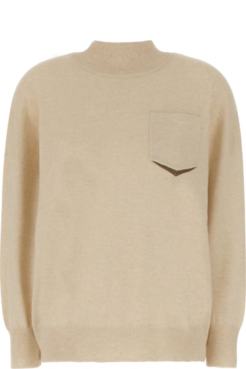Fashion for Women Brunello Cucinelli Sand Cashmere Sweater