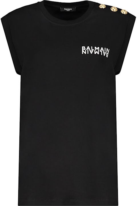 Balmain Cotton T-shirt With Logo