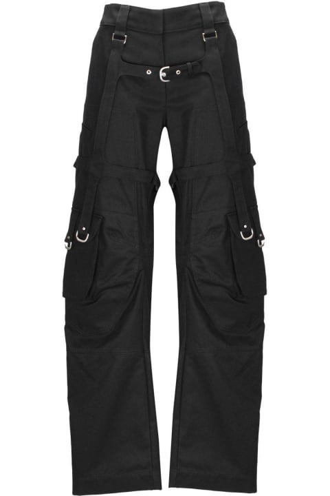 Off-White Pants & Shorts for Women Off-White Buckle Detailed Straight Leg Trousers