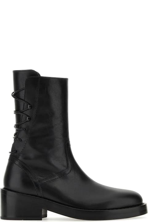 Ann Demeulemeester for Women Ann Demeulemeester Black Leather Henrica Ankle Boots