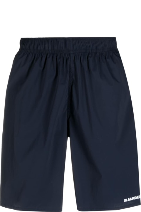 メンズ Jil Sanderのボトムス Jil Sander Blue Shorts With Logo In Polyammide Man