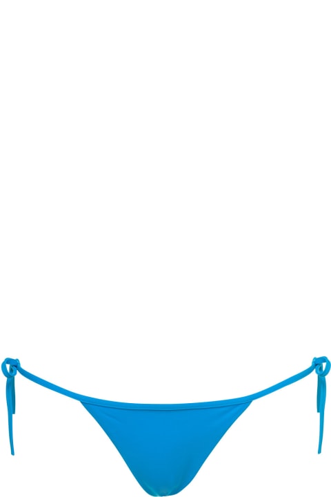 Swimwear for Women Dsquared2 Light Blue Swim Bikini Bottom With Lettering In Nylon Stretch Woman Dsquared2