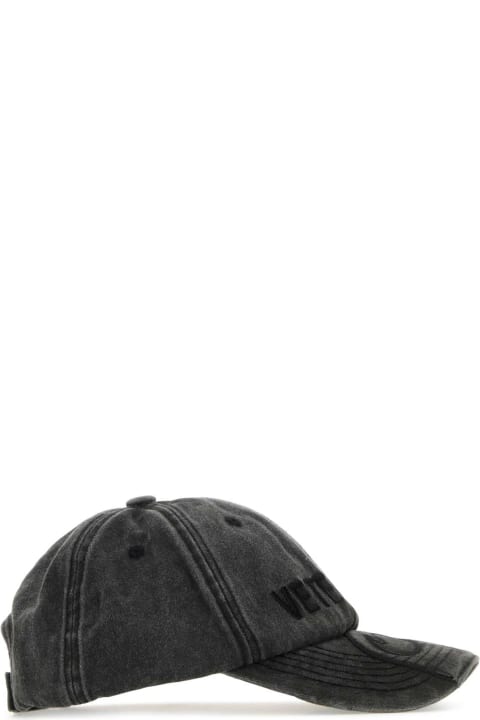 VETEMENTS Hats for Men VETEMENTS Black Cotton Baseball Cap