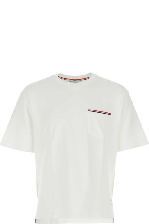 Thom Browne Topwear for Men Thom Browne White Cotton Oversize T-shirt