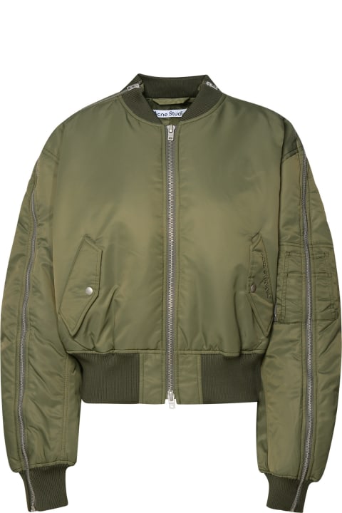 Acne Studios Coats & Jackets for Women Acne Studios Green Nylon Bomber Jacket