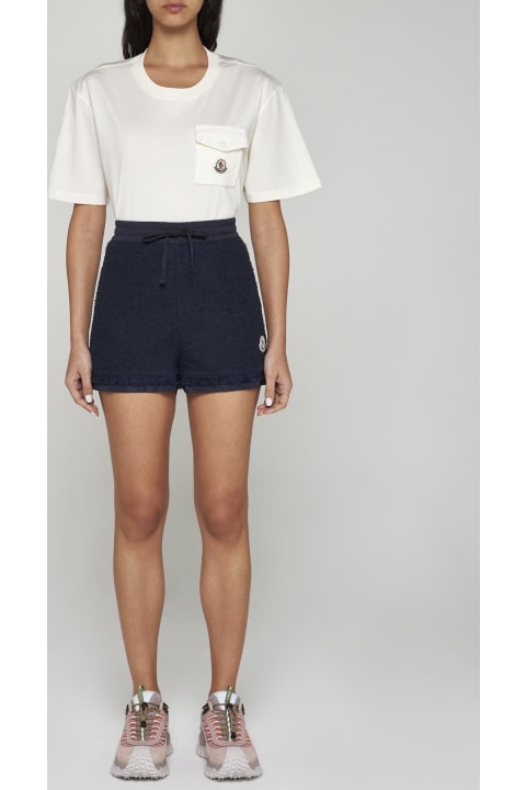 Topwear for Women Moncler Chest-pocket Cotton-blend T-shirt