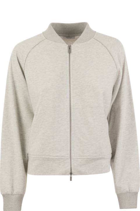 Peserico Coats & Jackets for Women Peserico Sweatshirt In Cotton Mélange And Tricot Details