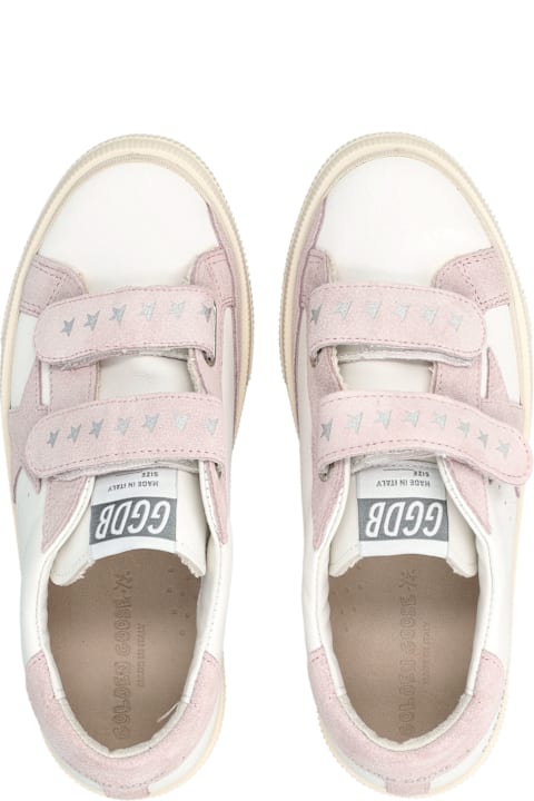 Homeware Golden Goose Golden Goose Kids May School White And Pink Sneaker