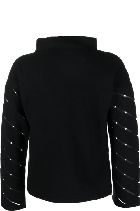 Turtleneck Pullover With Diagonal Inlay