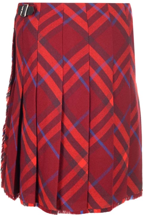 Burberry Womenのセール Burberry Check Pattern Wool Kilt