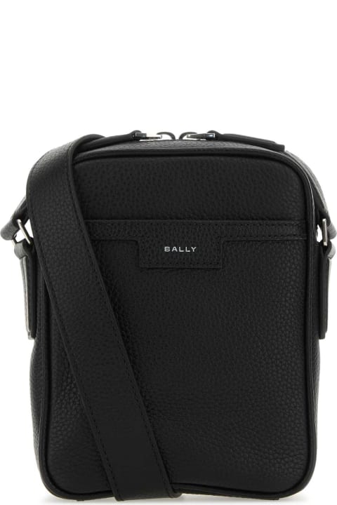 Bally Shoulder Bags for Men Bally Black Leather Code Crossbody Bag