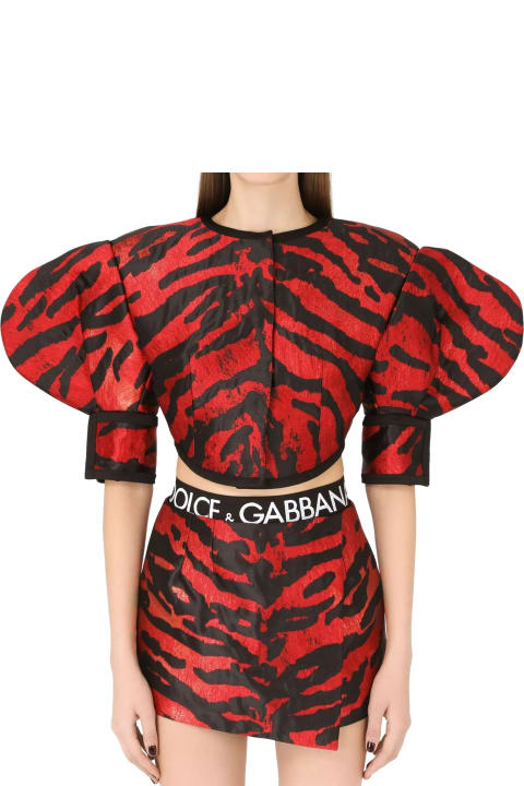 Dolce & Gabbana Coats & Jackets for Women Dolce & Gabbana Cropped Jacquard Jacket