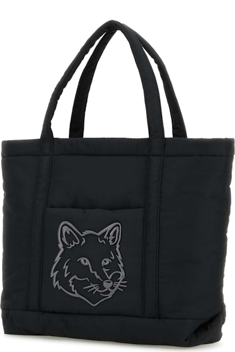 Maison Kitsuné for Men Maison Kitsuné Black Nylon Medium Shopping Bag