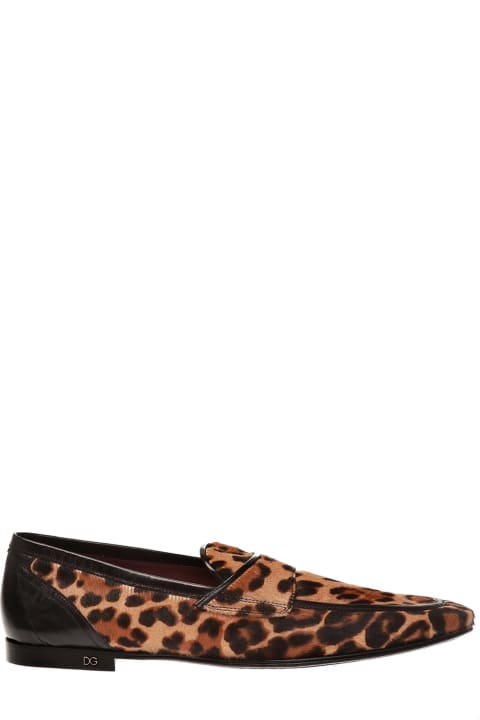 Dolce & Gabbana for Men Dolce & Gabbana Leopard Print Pony Hair Loafers