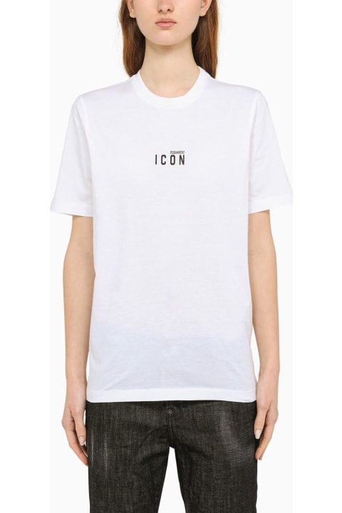 Dsquared2 Topwear for Women Dsquared2 Icon White T-shirt With Logo