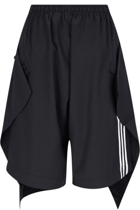 Y-3 for Women Y-3 Stripe Detailed Layered Effect Shorts