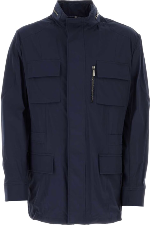 Moorer Clothing for Men Moorer Navy Blue Nylon Manolo Jacket