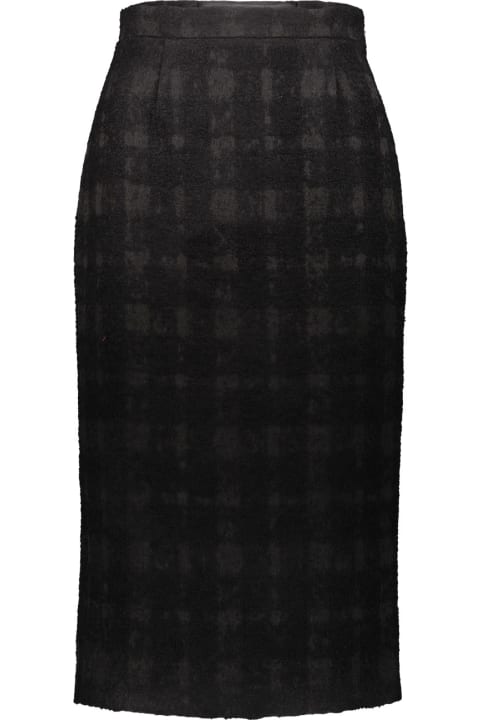 Rochas for Women Rochas Pencil Skirt In Solid Check Boucle