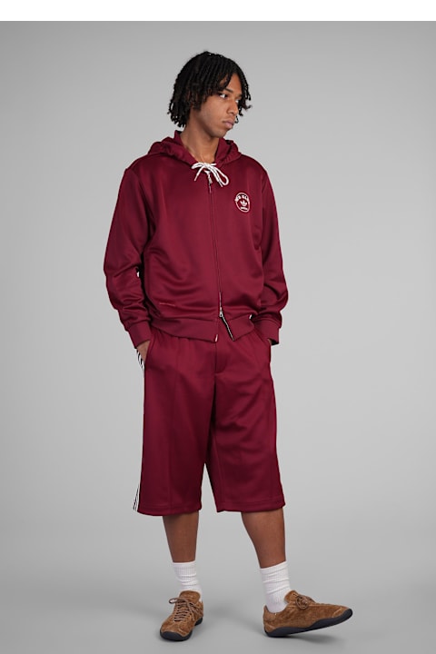 Adidas Originals by Wales Bonner for Men Adidas Originals by Wales Bonner Track Hoodie Sweatshirt In Bordeaux Cotton