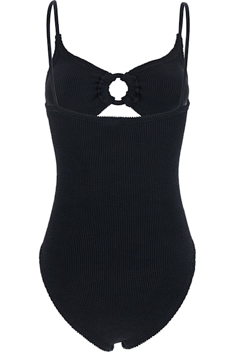 Hunza G Swimwear for Women Hunza G 'crystal' Black Swimsuit With Tonal Loop And Cut-out Detail On The Front In Tech Fabric Woman