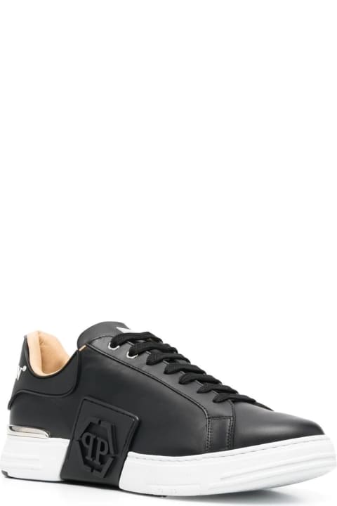 Fashion for Men Philipp Plein Hexagon Sneakers In Black Leather