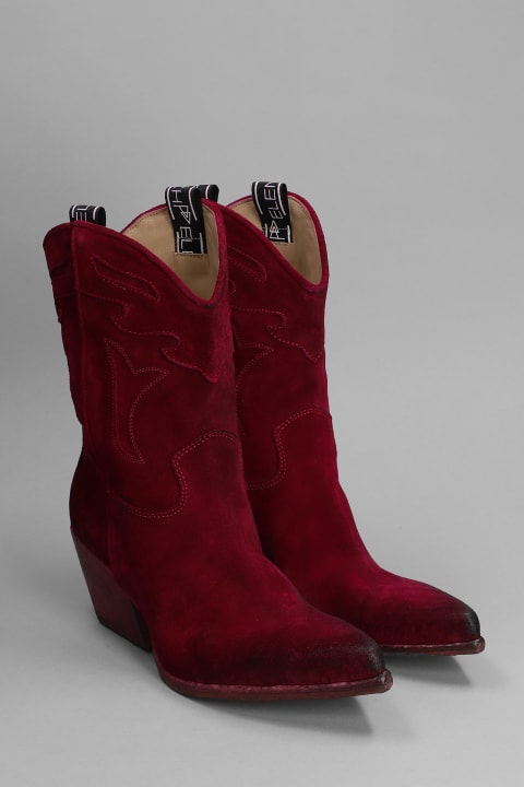 Texan Boots In Fuxia Suede