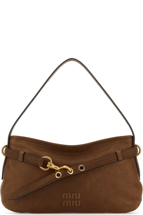 Miu Miu Brown Nappa Leather Avenue Shoulder Bag