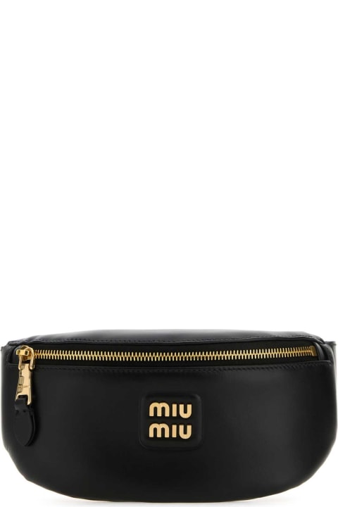 Belt Bags for Women Miu Miu Black Leather Belt Bag