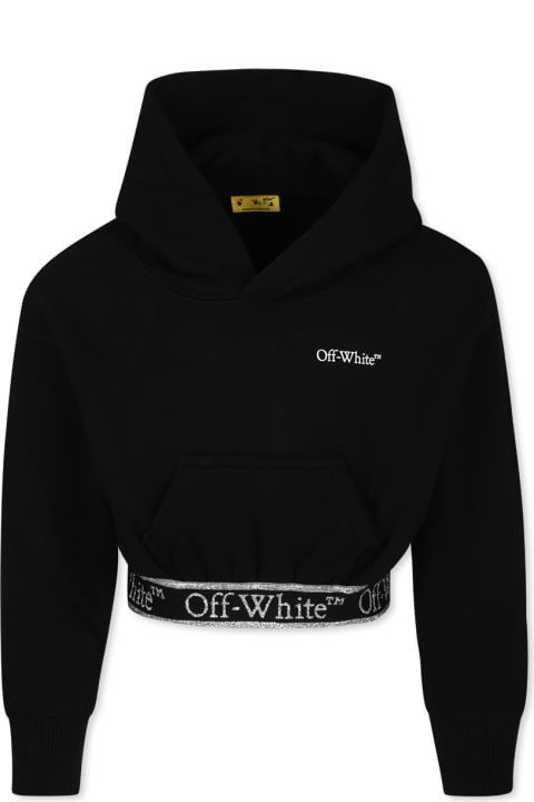 Homeware Off-White Black Sweatshirt For Girl With Logo