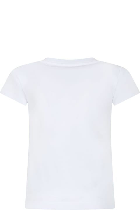 Balmain for Kids Balmain White T-shirt For Girl With Logo And Strass