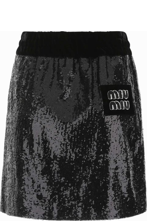 Fashion for Women Miu Miu Black Sequins Mini Skirt