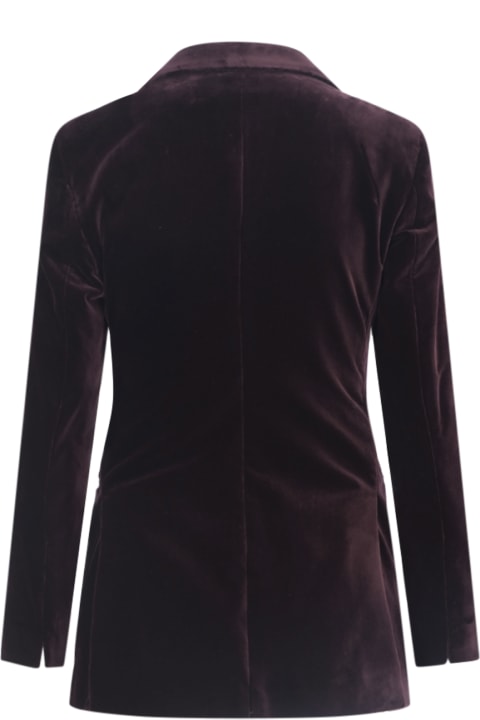 Lardini Clothing for Women Lardini Double-breasted Velvet Blazer