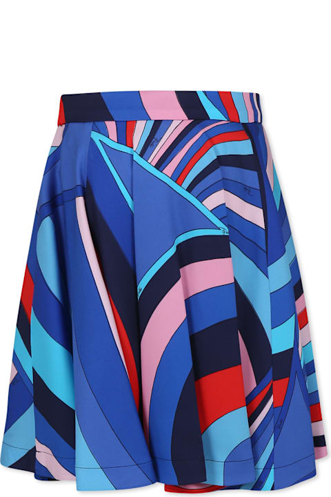 Pucci for Girls Pucci Multicolor Skirt For Girl With Marble Print
