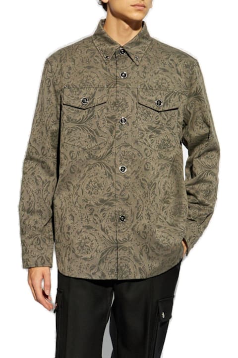 Versace Coats & Jackets for Men Versace Barocco Jacquard Long-sleeved Overshirt