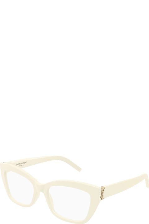 Homeware Saint Laurent Eyewear Saint Laurent Sl M117 Linea Monogram 005 Ivory Transparent Glasses