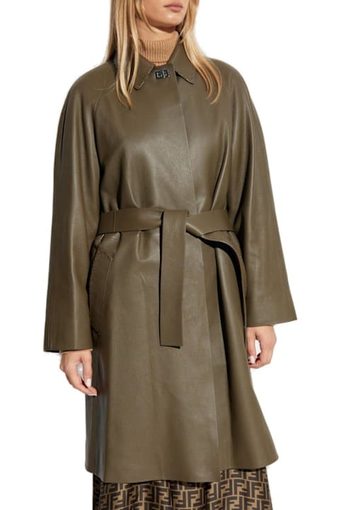 Fendi Clothing for Women Fendi Leather Overcoat