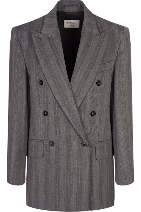 Homeware SportMax Striped Double-breasted Long-sleeved Jacket