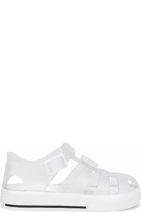 Dolce & Gabbana Kidsのセール Dolce & Gabbana White Rubber Sandals
