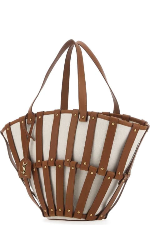 Homeware Saint Laurent Two-tone Canvas And Leather Medium Beatrix Shopping Bag