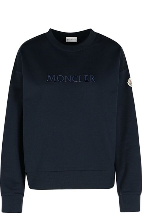 Moncler Sweaters for Women Moncler Navy Cotton Sweatshirt