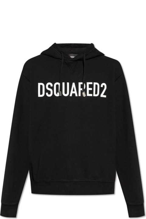 Dsquared2 Fleeces & Tracksuits for Men Dsquared2 Logo Printed Drawstring Hoodie