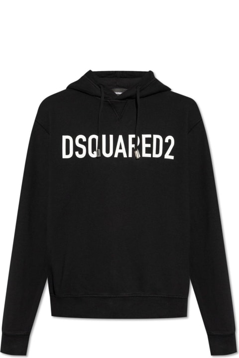 【送料&関税込】Dsquared2 Logo Printed Drawstring Hoodie DSQUARED2 logo-print Drawstring Hoodie | Black | FARFETCH