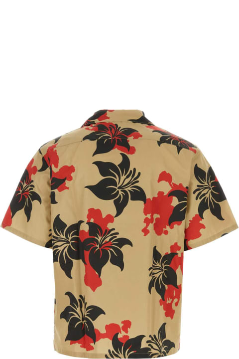 Clothing Sale for Men Prada Printed Poplin Shirt