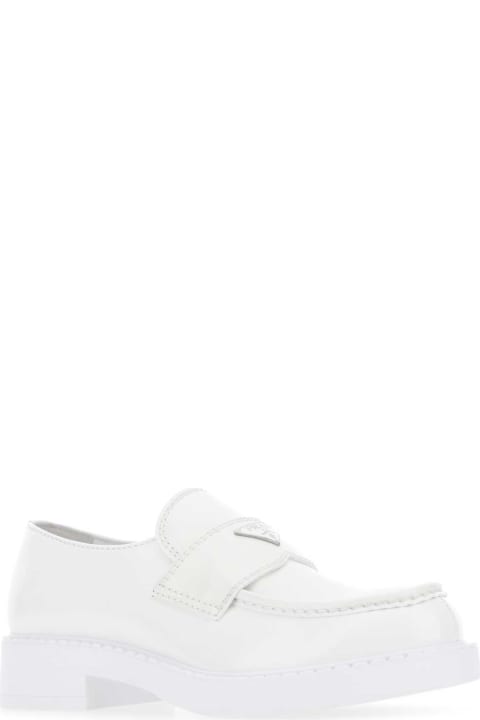 Prada Loafers & Boat Shoes for Men Prada White Leather Loafers