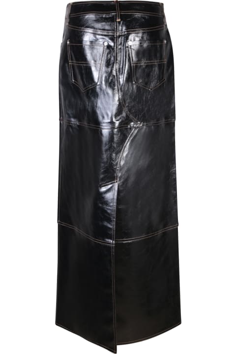 ウィメンズ STAND STUDIOのスカート STAND STUDIO Stand Studio Black Long Split Faux Leather Skirt