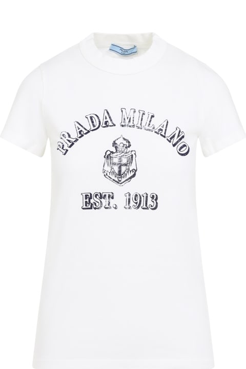 Prada ملابس علوية لـ السيدات Prada Cotton T-shirt