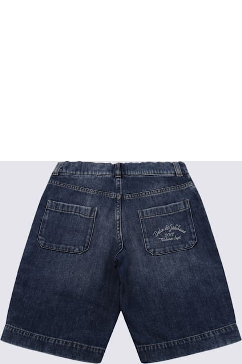 Dolce & Gabbana Bottoms for Boys Dolce & Gabbana Blue Cotton Shorts