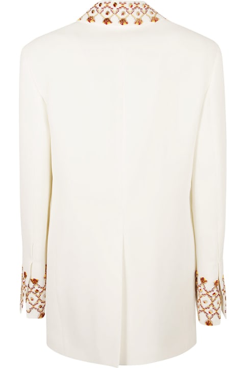 Ermanno Scervino for Women Ermanno Scervino White One-breasted Jacket With Embroidery