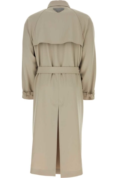 Prada Coats & Jackets for Women Prada Beige Gabardine Trench Coat