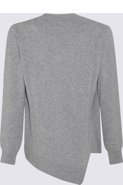 Sweaters for Men Comme des Garçons Grey Cotton Knitwear